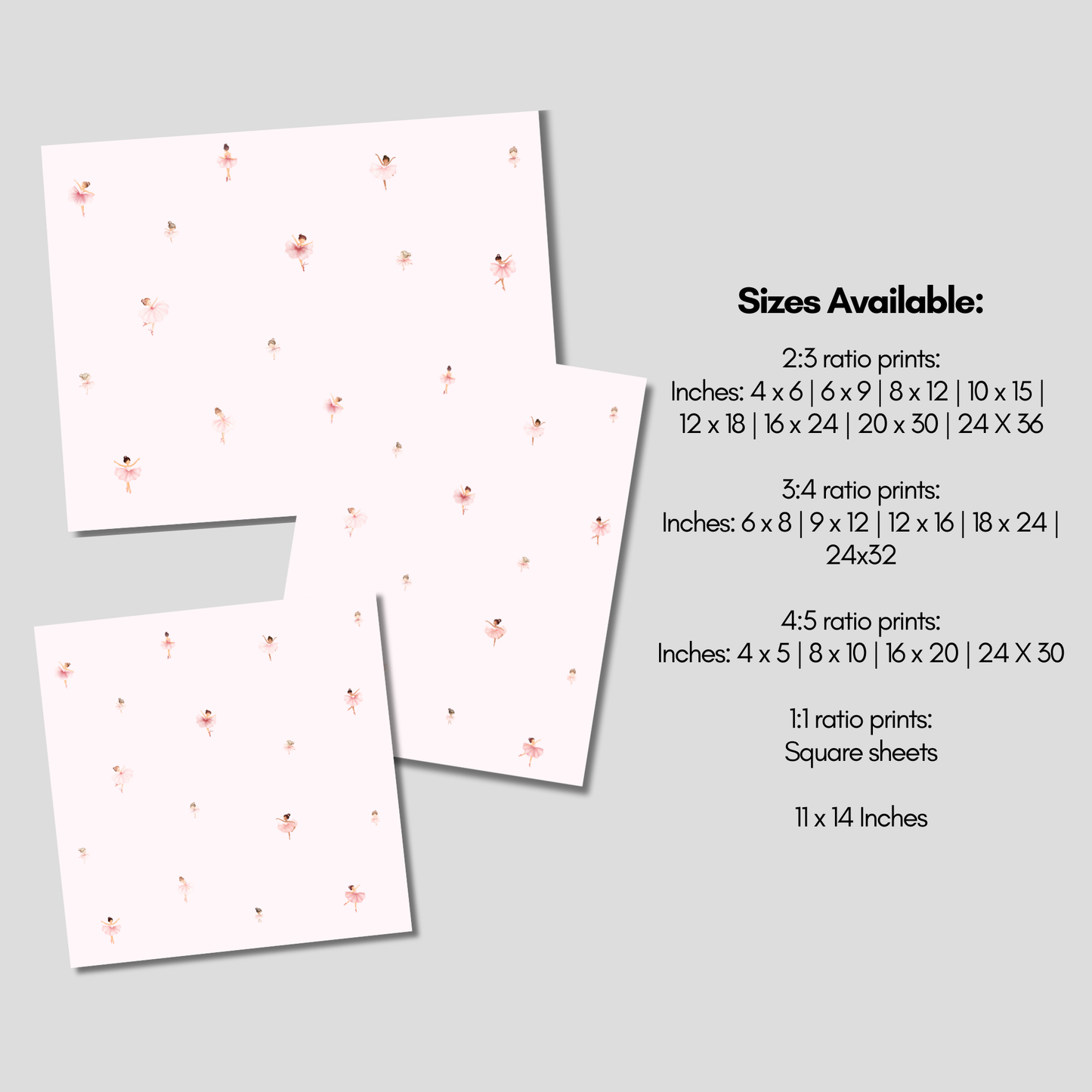 Tiny Ballerinas Print, Minimalist Ballet Dancers Wall Art