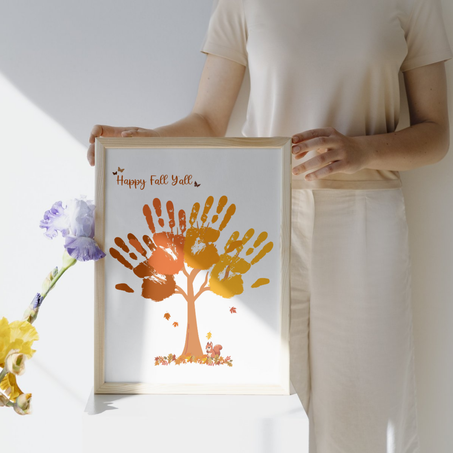 Happy Fall Y'all Handprint Crafts, DIY Autumn Art Activity for Kids