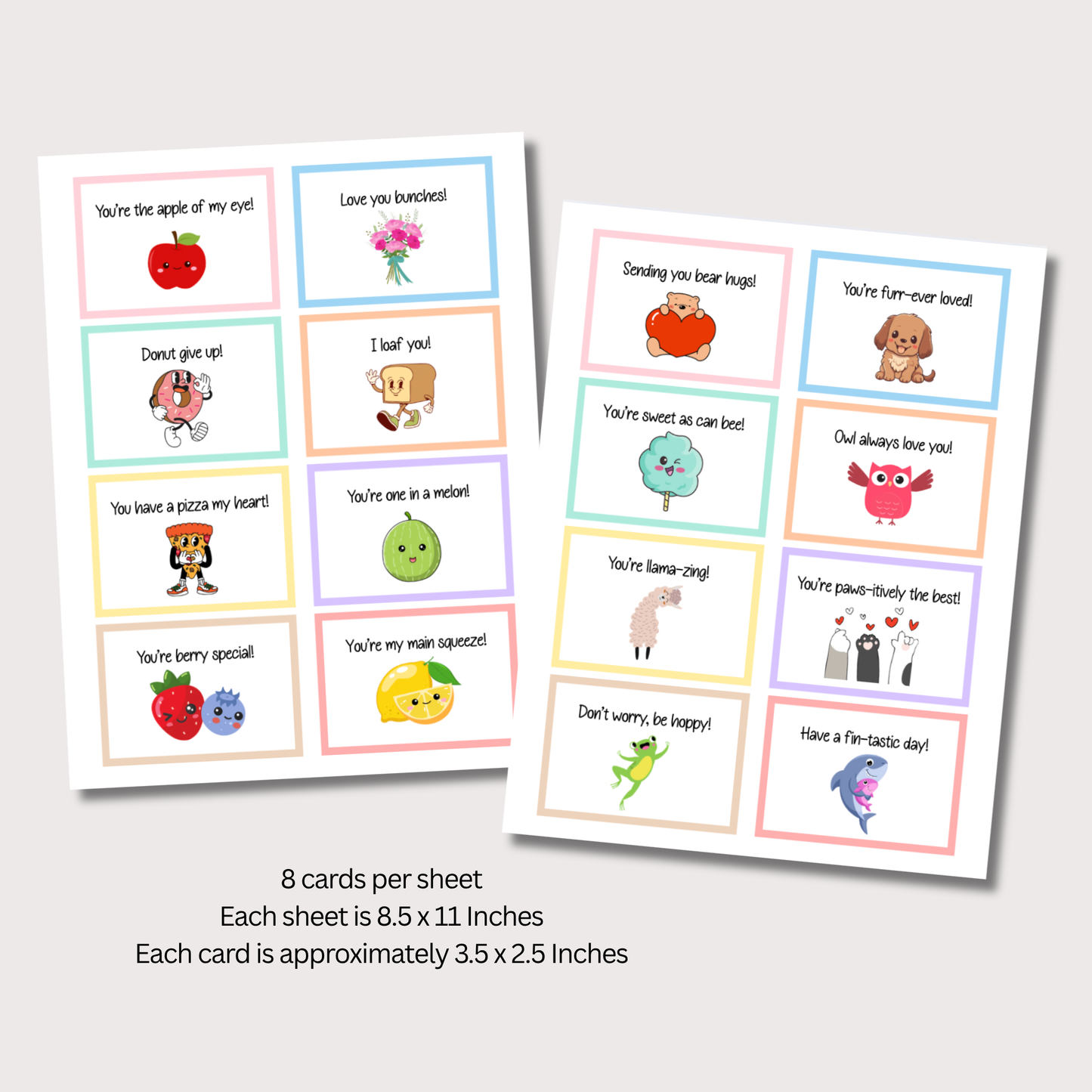Lunch Box Notes Printable for Kids, Back to School Cute Lunchbox Cards