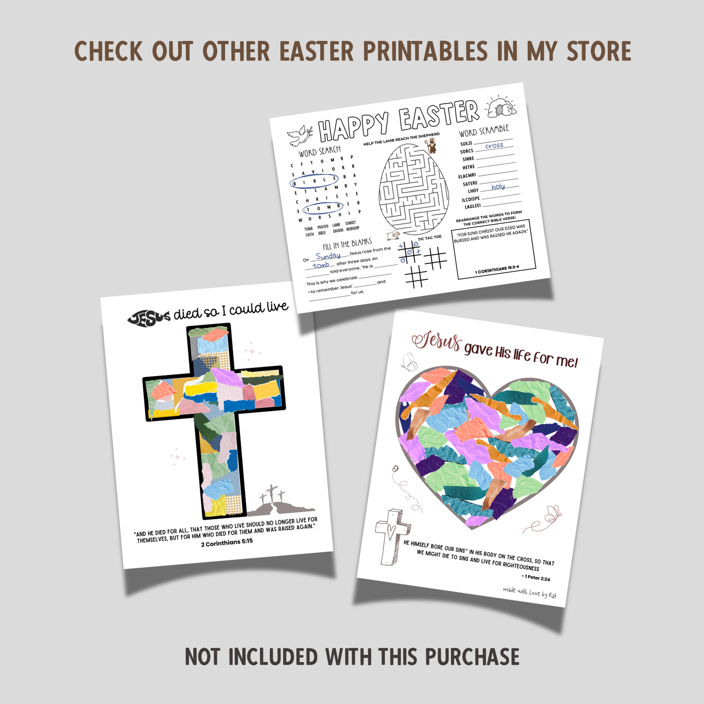 Easter Story Resurrection Eggs Printable For Kids, Holy Week Cards Scavenger Hunt