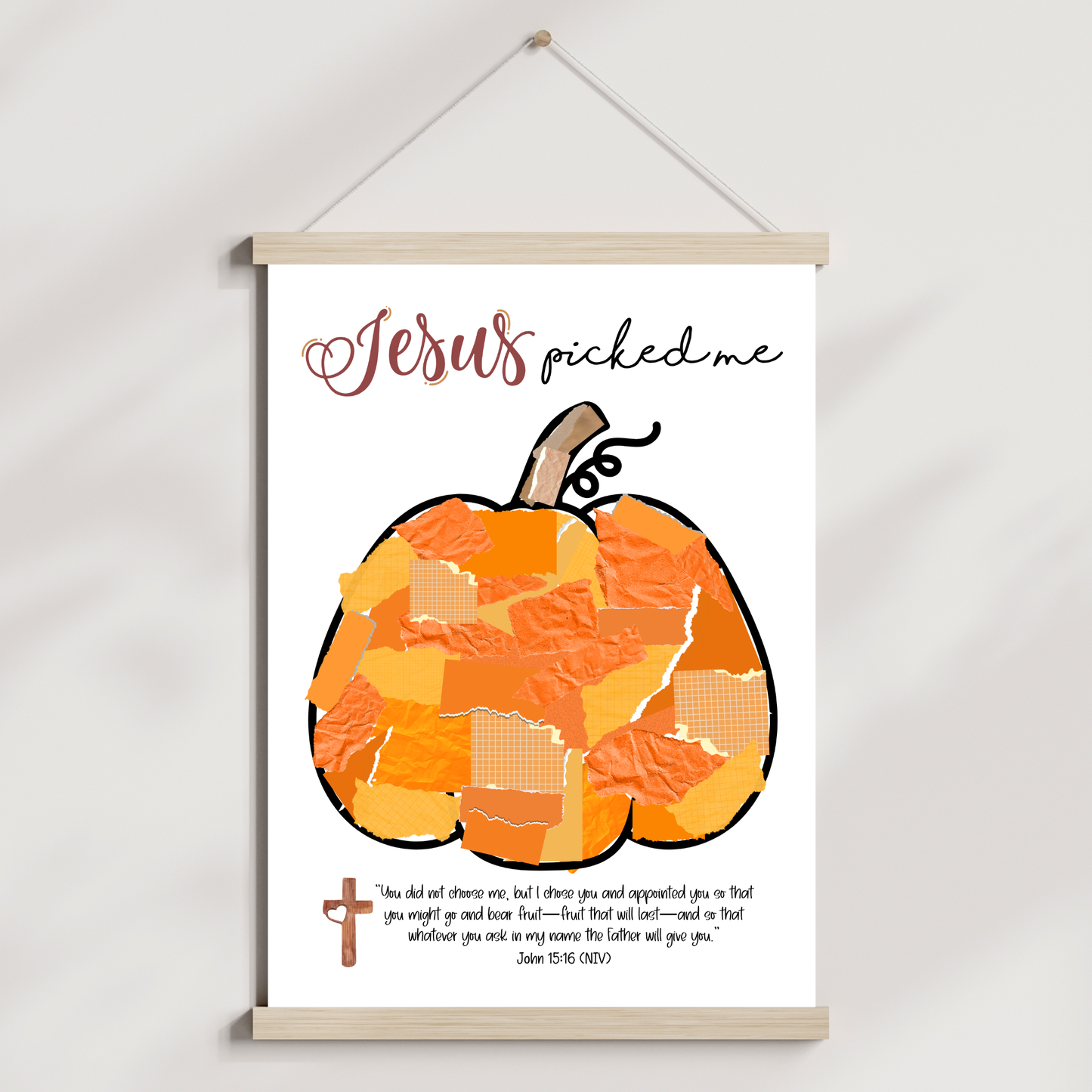 Pumpkin Torn Paper Craft Printable for Kids DIY Art