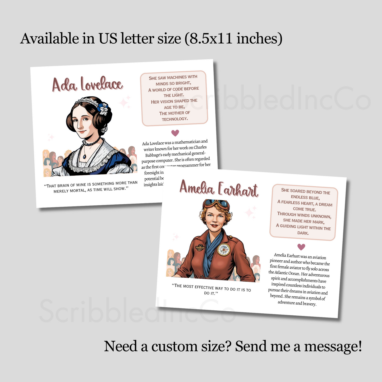 Womens History Poster Set Printable, Inspirational Quote March Art Decor