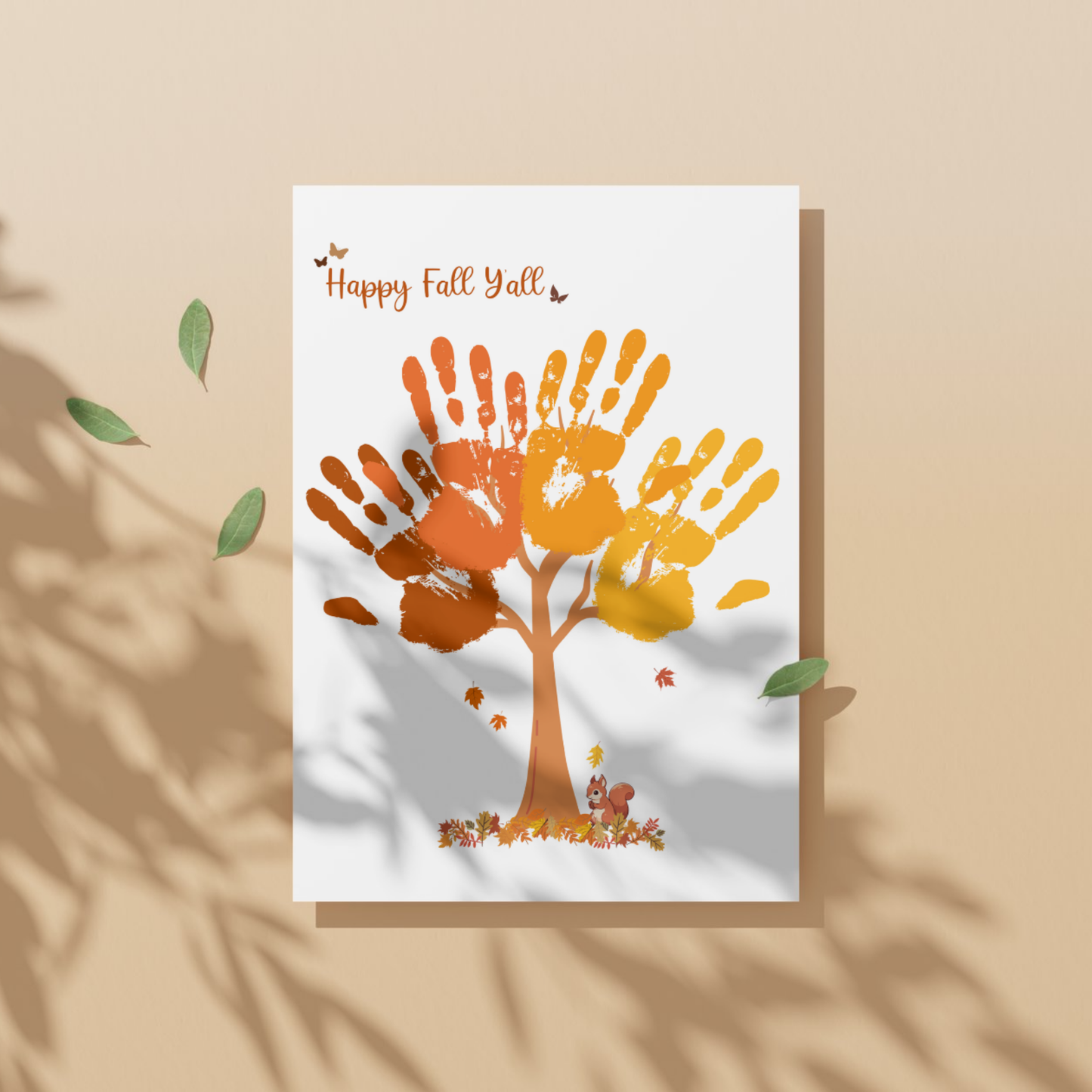 Happy Fall Y'all Handprint Crafts, DIY Autumn Art Activity for Kids