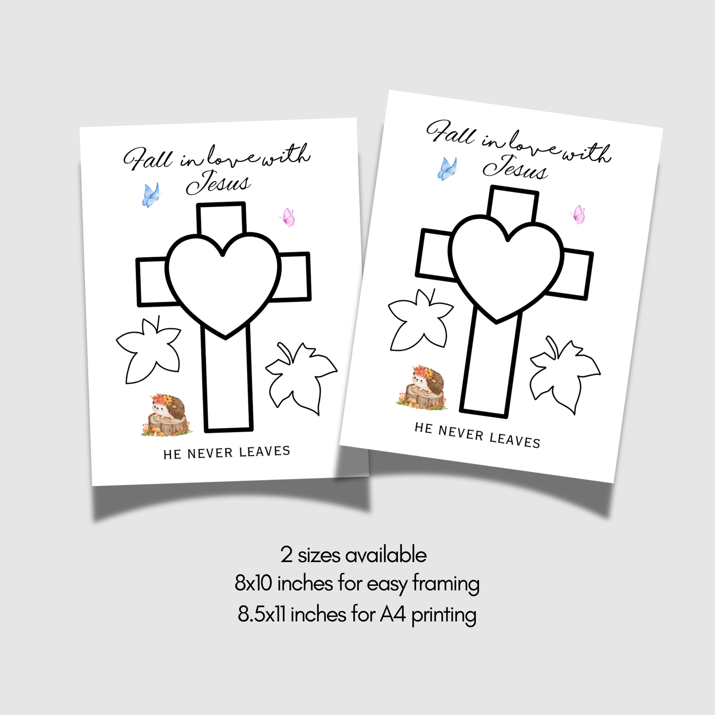 Fall Torn Paper Jesus Cross Craft Printable for Kids