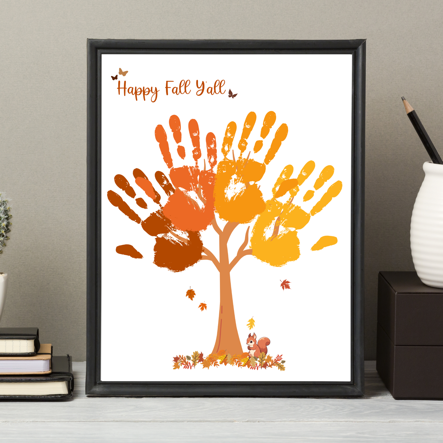 Happy Fall Y'all Handprint Crafts, DIY Autumn Art Activity for Kids