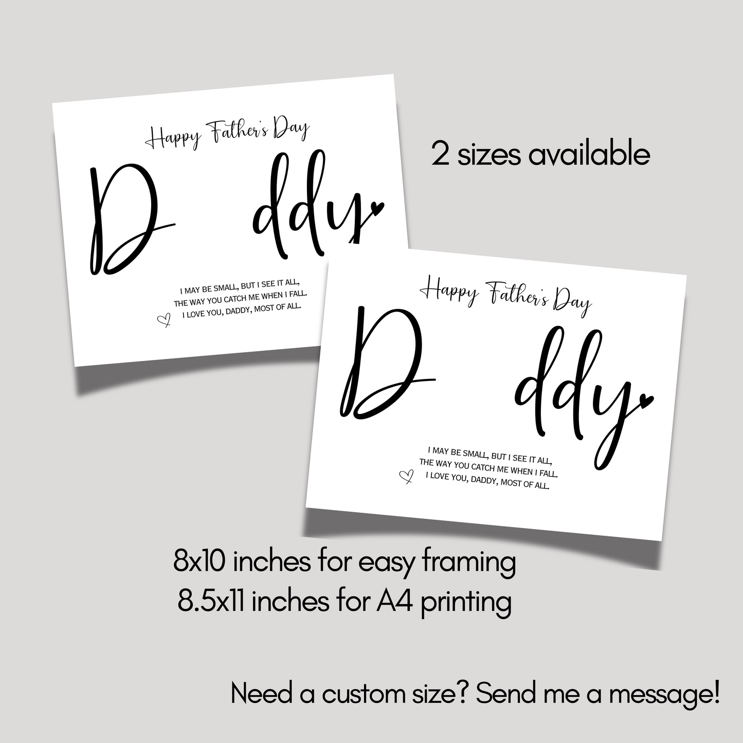 Happy Father's Day Daddy Handprint Craft Printable, DIY Art Gift for Dad Keepsake