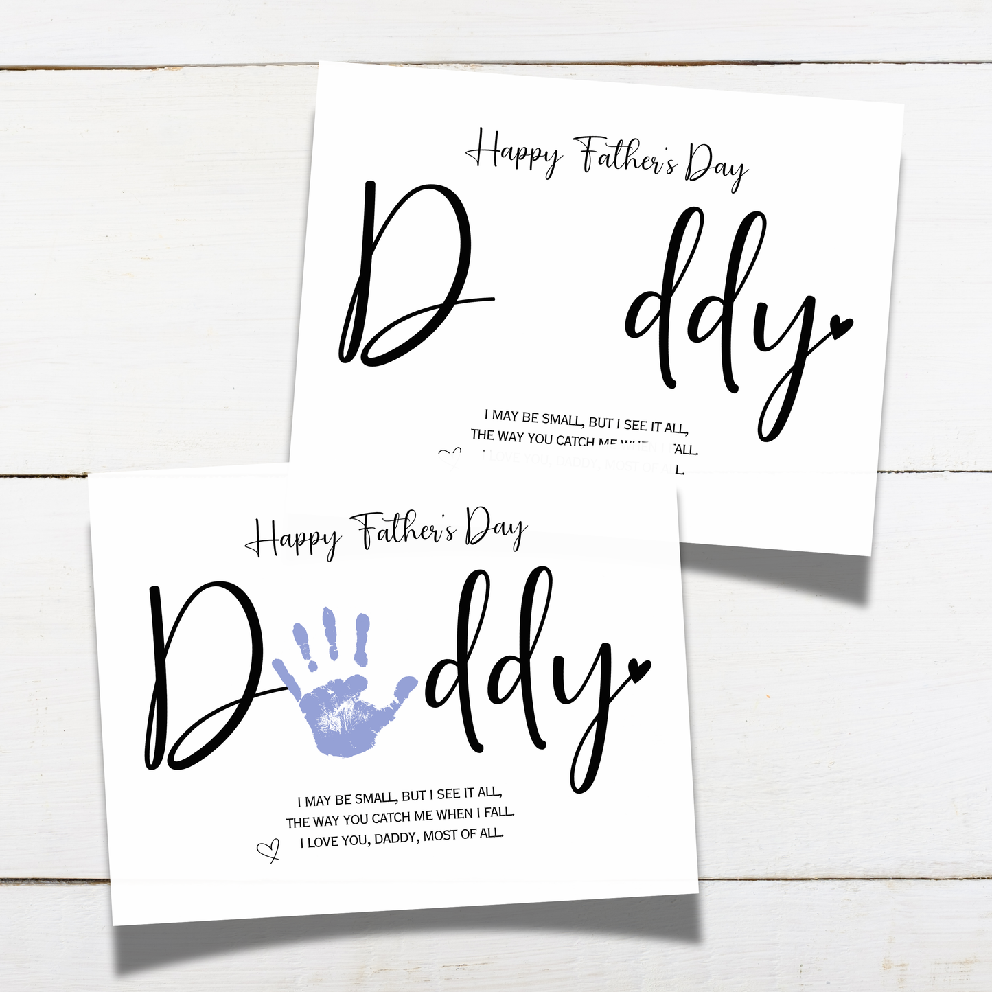 Happy Father's Day Daddy Handprint Craft Printable, DIY Art Gift for Dad Keepsake