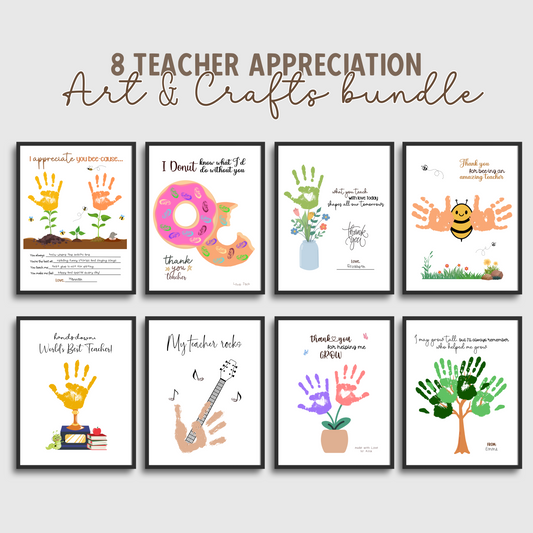 Teacher Appreciation Craft Bundle Kids Printable DIY End of Year School Gift Art