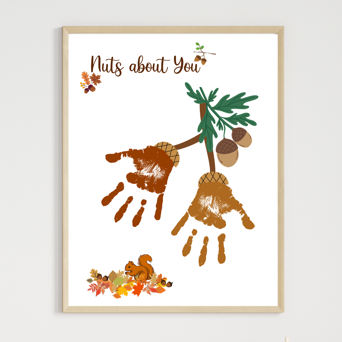 Nuts About You Fall Handprint Crafts, DIY Autumn Art Activity for Kids