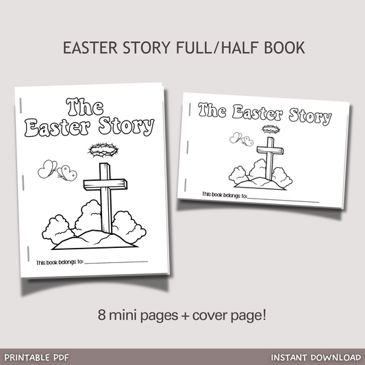 Easter Story Book for Kids Printable, Bible Lesson Craft Church Religious Activity