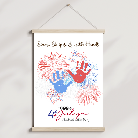 4th of July Handprint Craft Printable, DIY Footprint Art Activity Kids