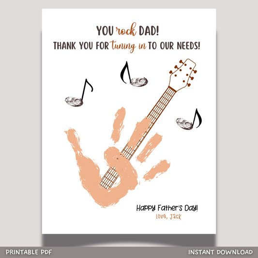 Father's Day Handprint Craft for Kids Printable DIY Dad Card Art from Baby Toddler