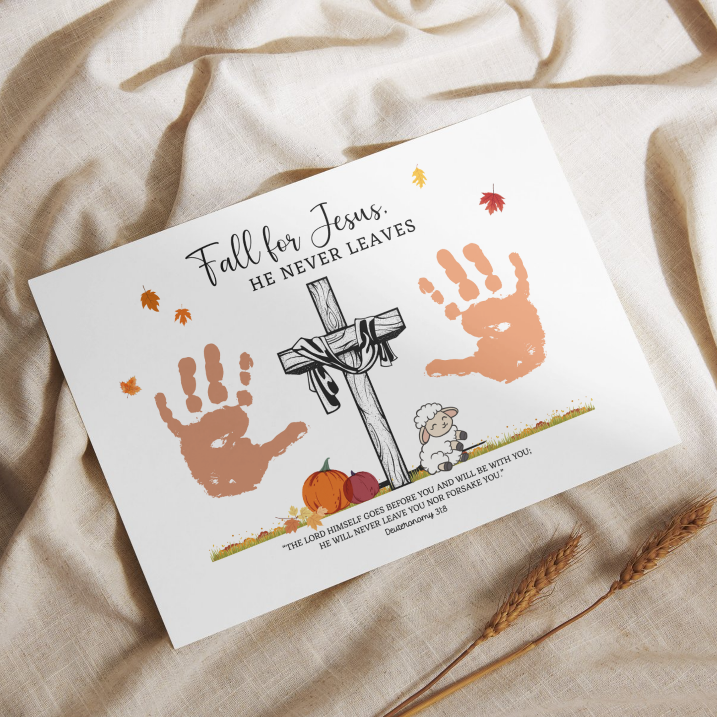 Fall Christian Handprint Craft Printable for Kids