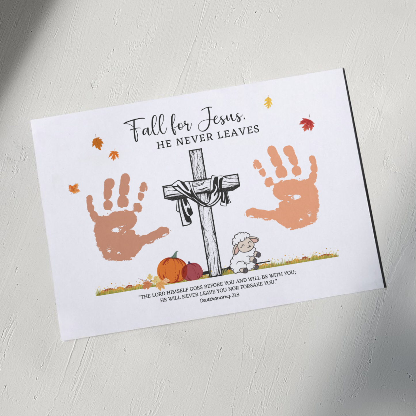 Fall Christian Handprint Craft Printable for Kids