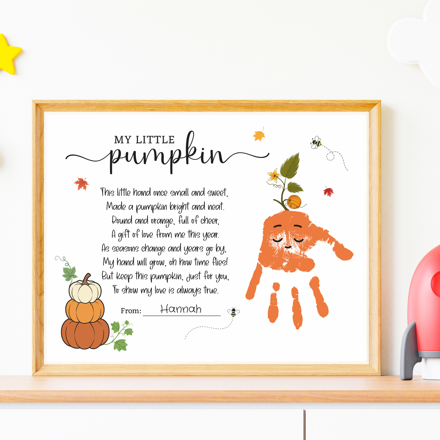 Pumpkin Poem Handprint Printable DIY Kids Craft