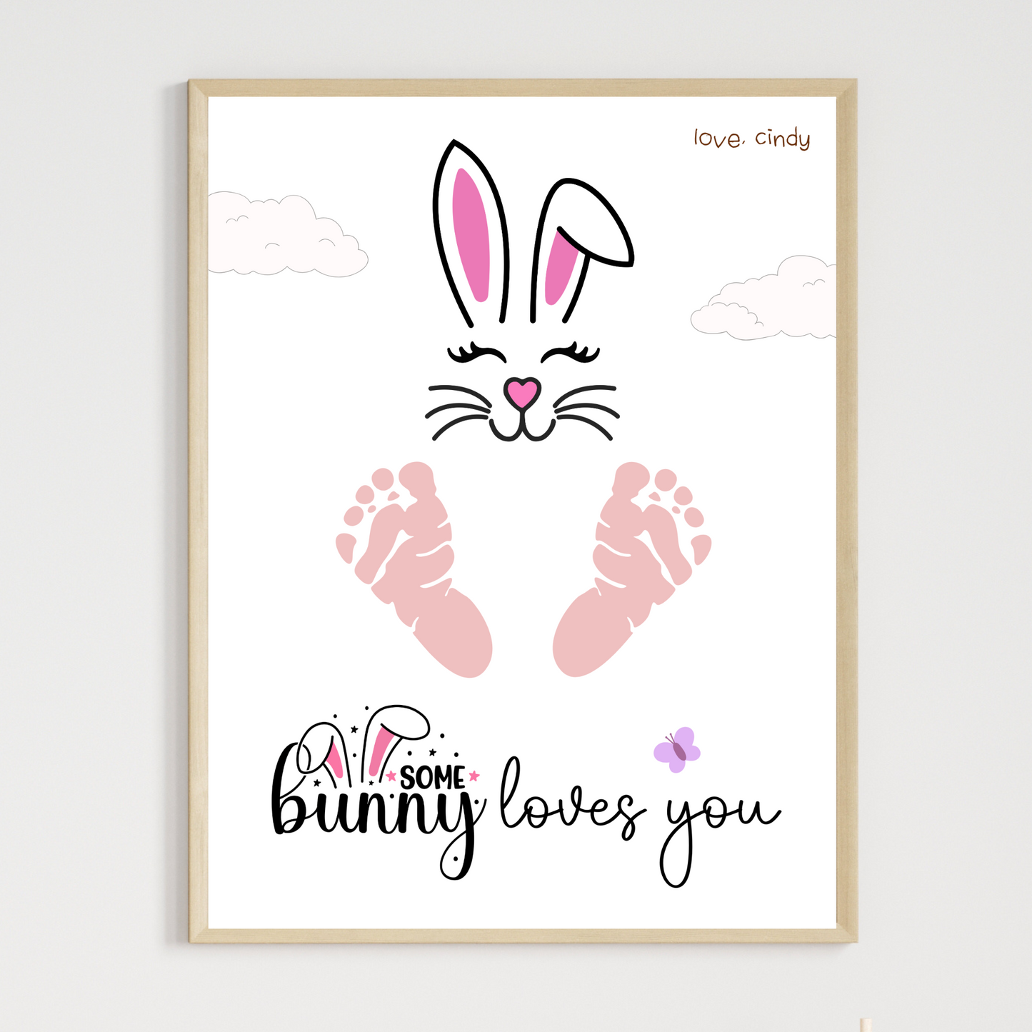 Easter Footprint Craft for Kids Printable, DIY Handprint Art Keepsake Activity Baby Toddler Preschool Kindergarten Pre-k