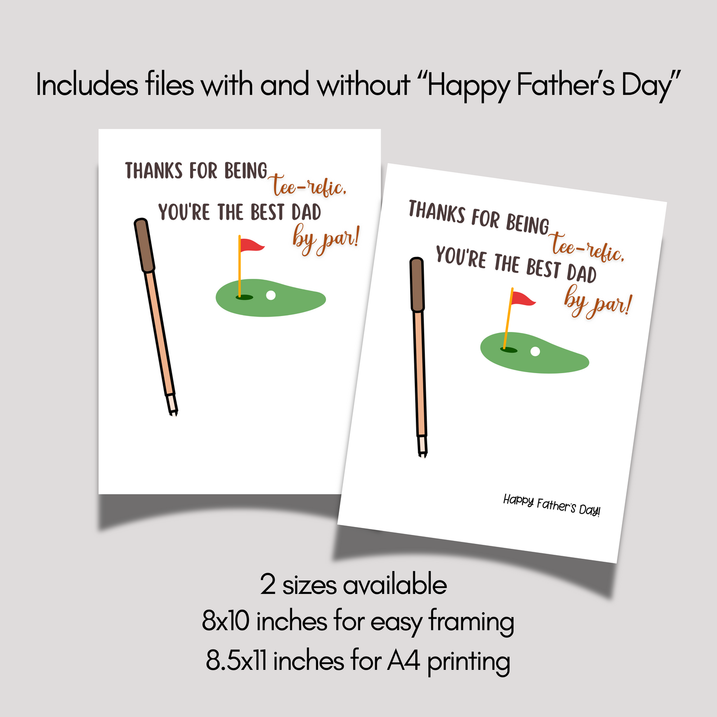 Fathers Day Footprint Craft for Kids Printable DIY Golf Dad Card Art Activity Personalized Birthday Gift from Baby Toddler Preschool Daycare