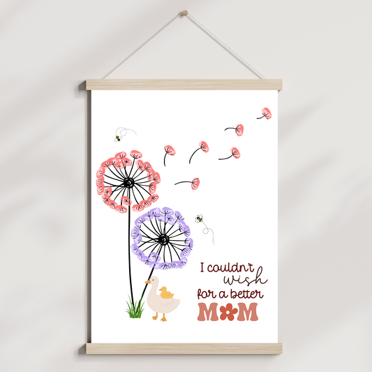 Mom Fingerprint Craft for Kids Printable, Mothers Day DIY Hand Art Birthday Gift