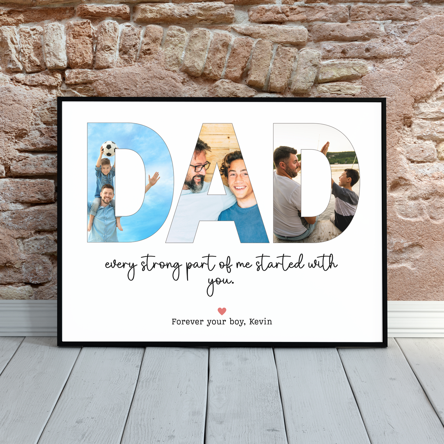 Custom Dad Photo Collage Printable, Personalized Gift for Daddy from Kids