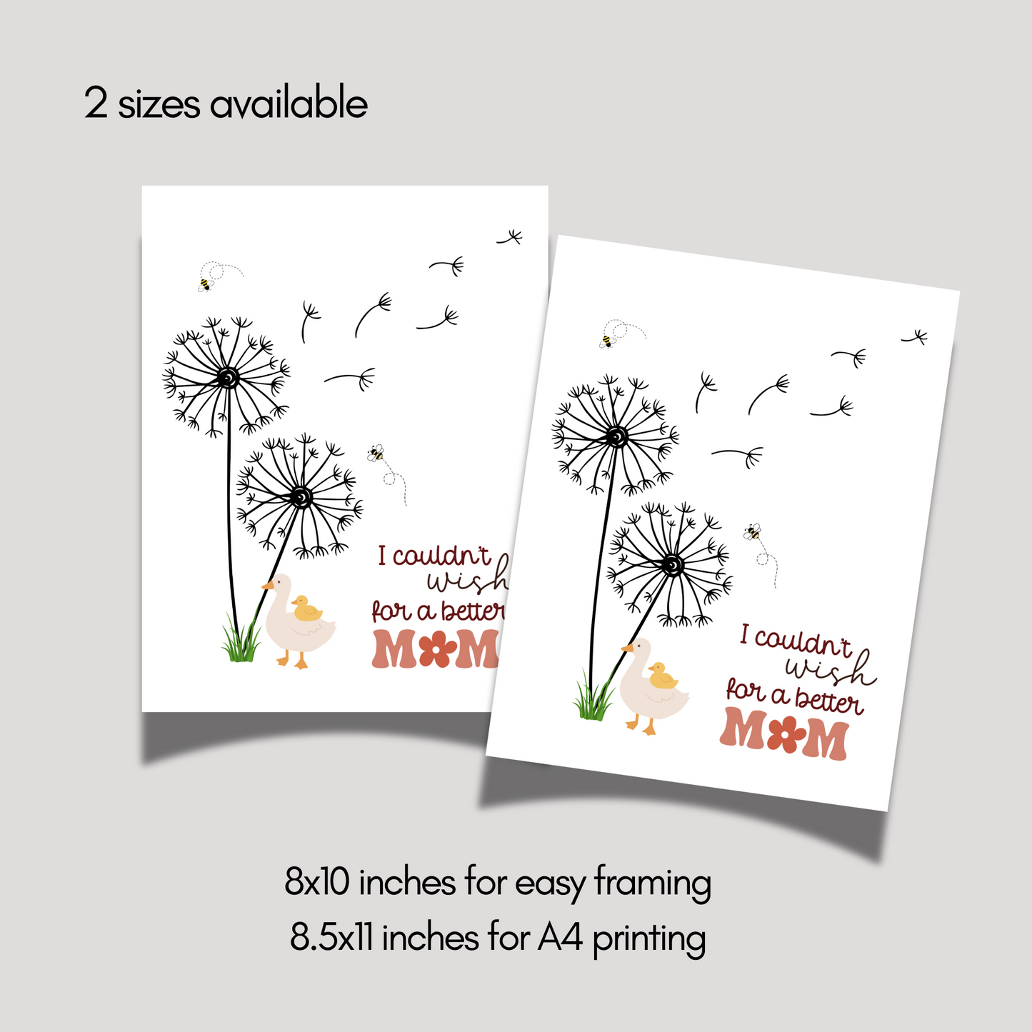 Mom Fingerprint Craft for Kids Printable, Mothers Day DIY Hand Art Birthday Gift