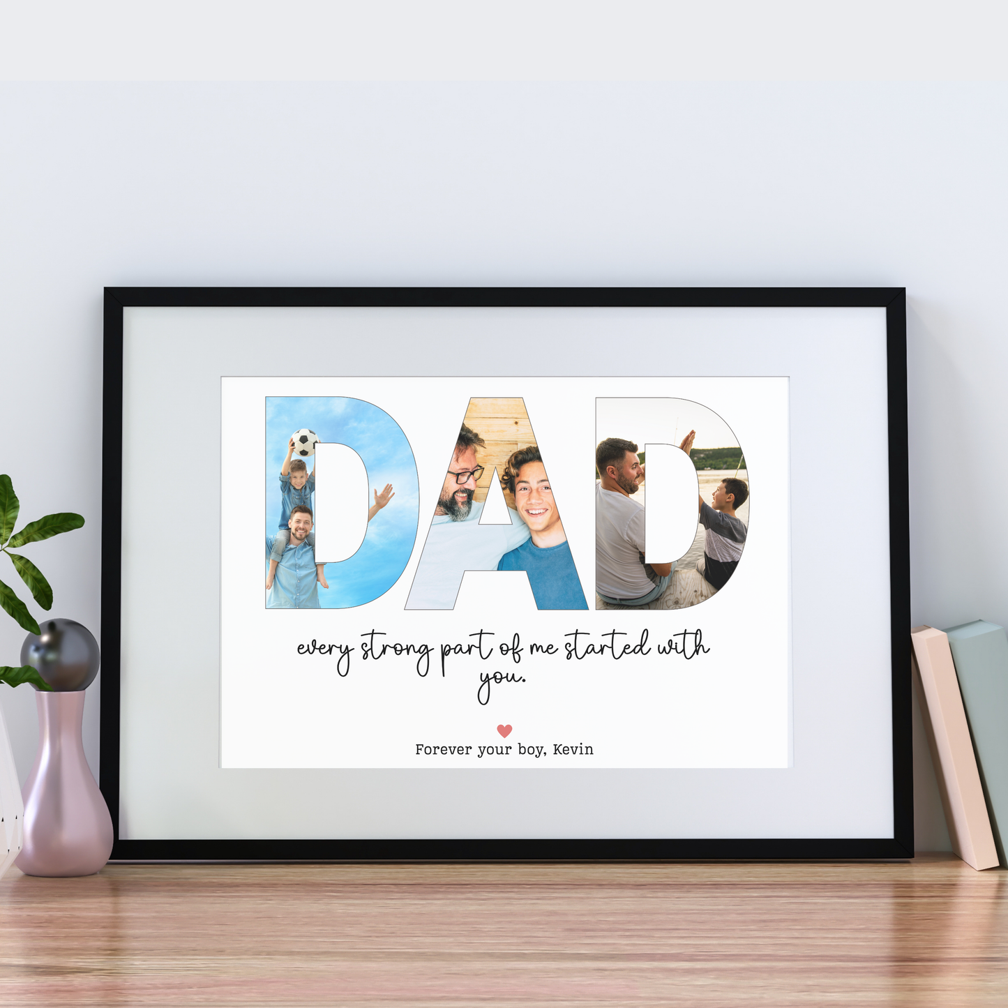 Custom Dad Photo Collage Printable, Personalized Gift for Daddy from Kids