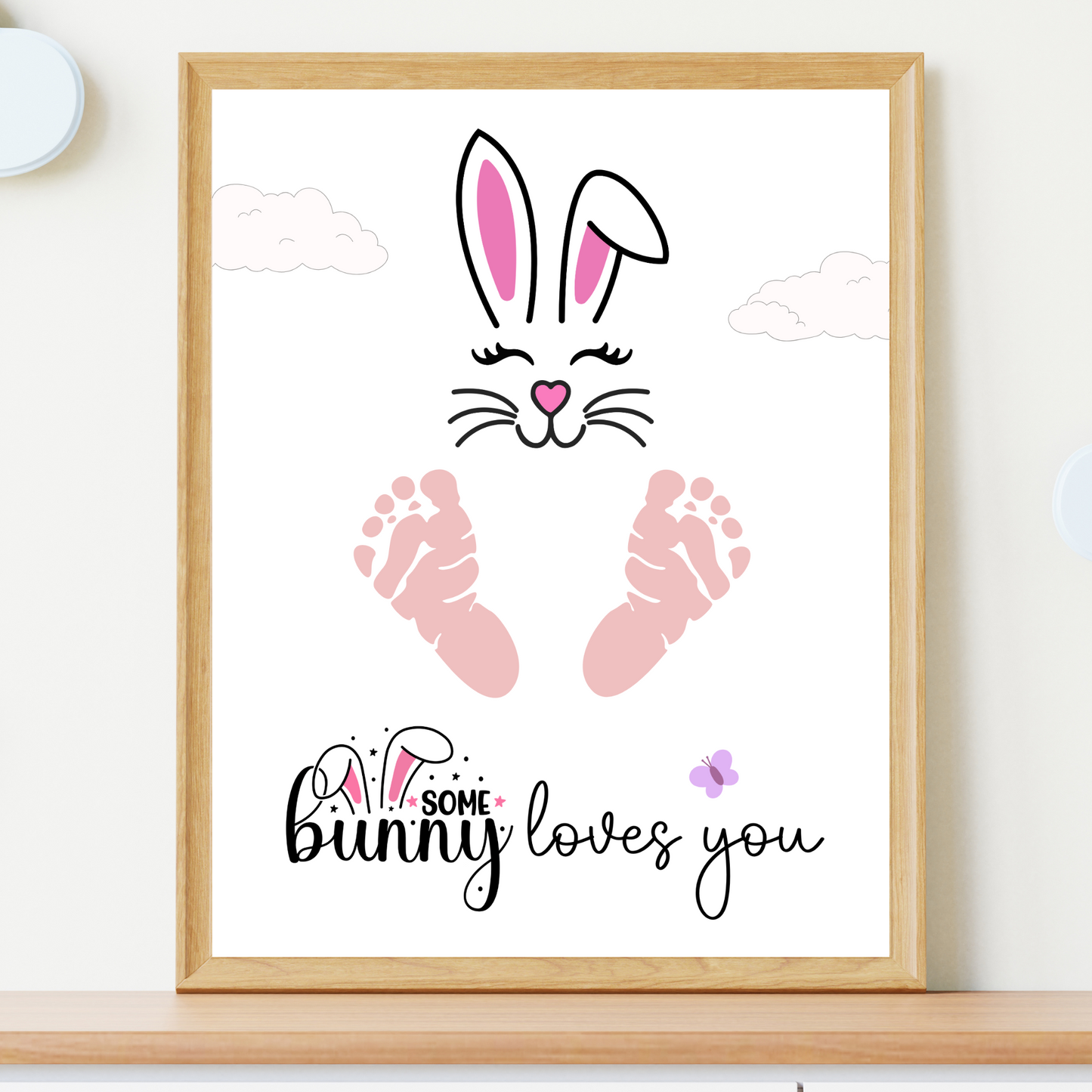 Easter Footprint Craft for Kids Printable, DIY Handprint Art Keepsake Activity Baby Toddler Preschool Kindergarten Pre-k