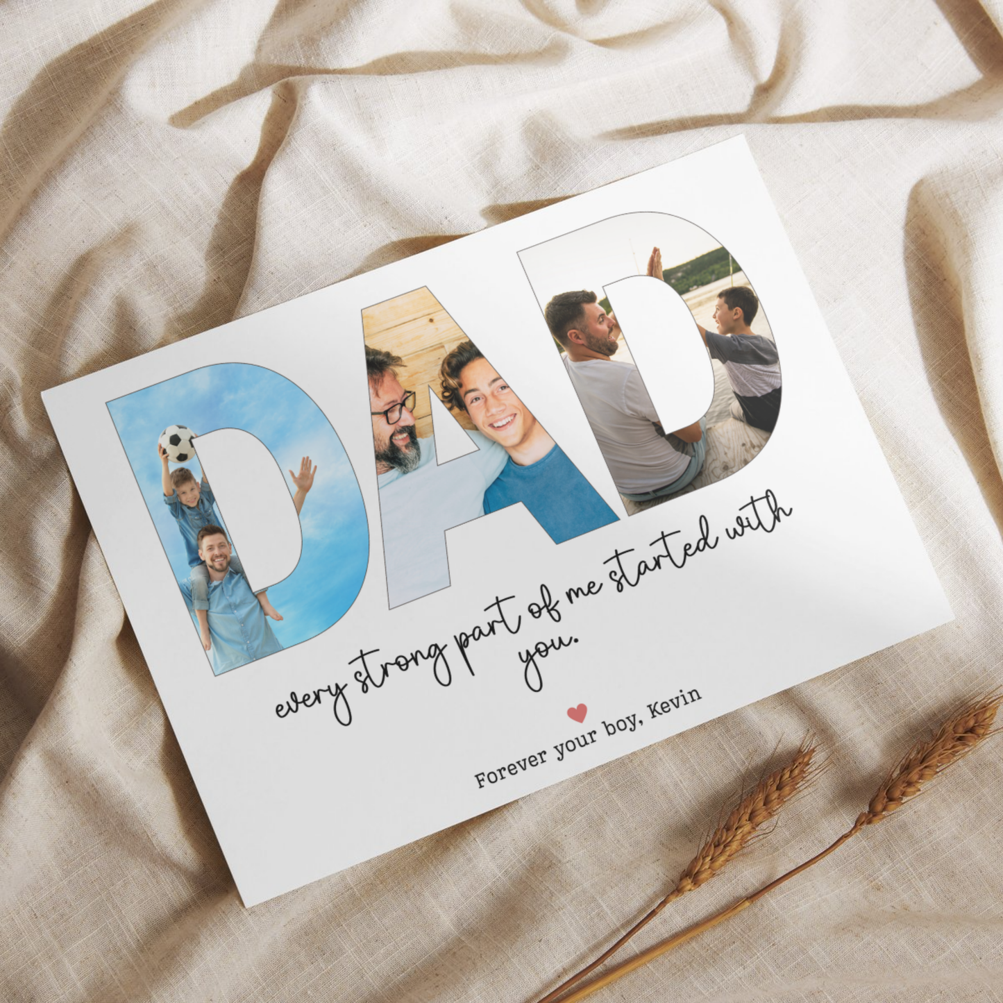 Custom Dad Photo Collage Printable, Personalized Gift for Daddy from Kids