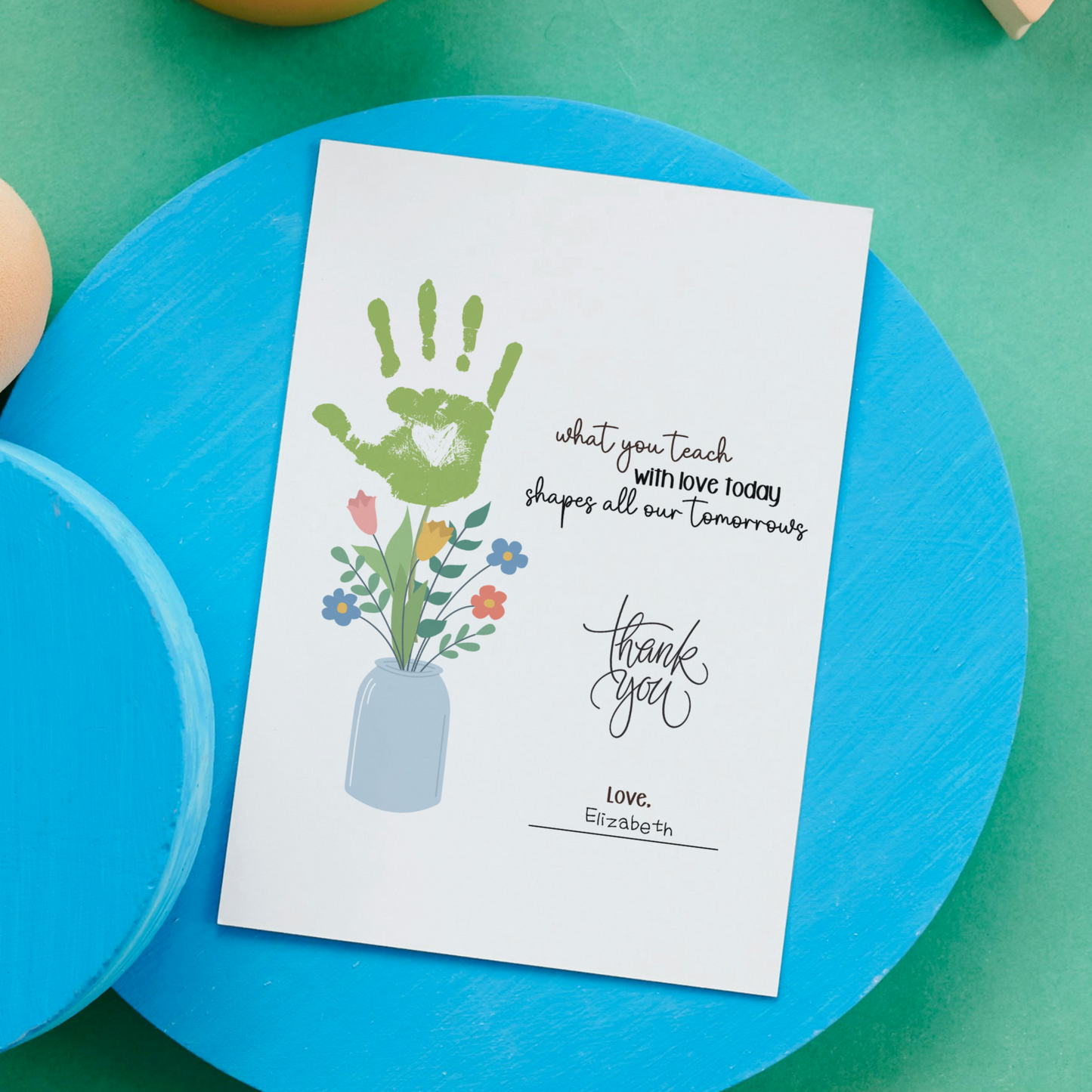 Teacher Appreciation Handprint Craft Bundle Kids Printable DIY End of Year School Gift Keepsake Art for PreK Kindergarten Preschool