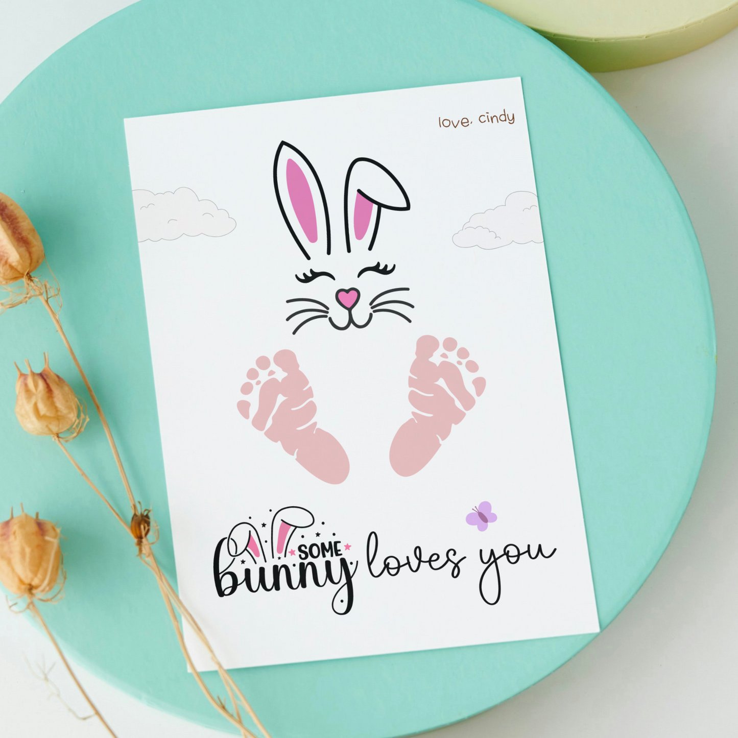 Easter Footprint Craft for Kids Printable, DIY Handprint Art Keepsake Activity Baby Toddler Preschool Kindergarten Pre-k