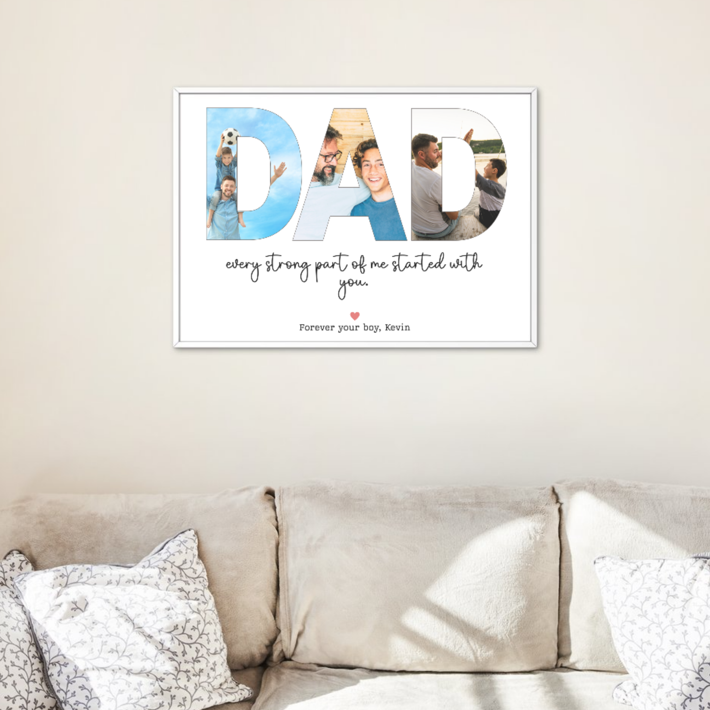 Custom Dad Photo Collage Printable, Personalized Gift for Daddy from Kids
