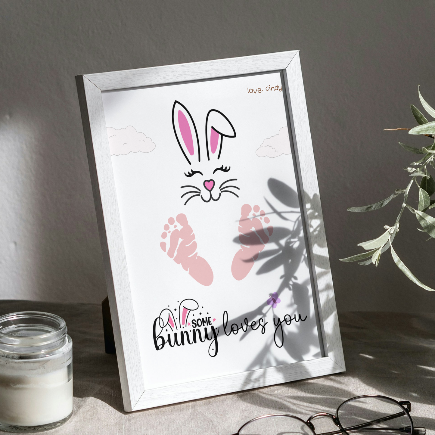 Easter Footprint Craft for Kids Printable, DIY Handprint Art Keepsake Activity Baby Toddler Preschool Kindergarten Pre-k