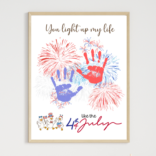 4th of July Handprint Craft Printable, DIY Art for Kids Activity Keepsake