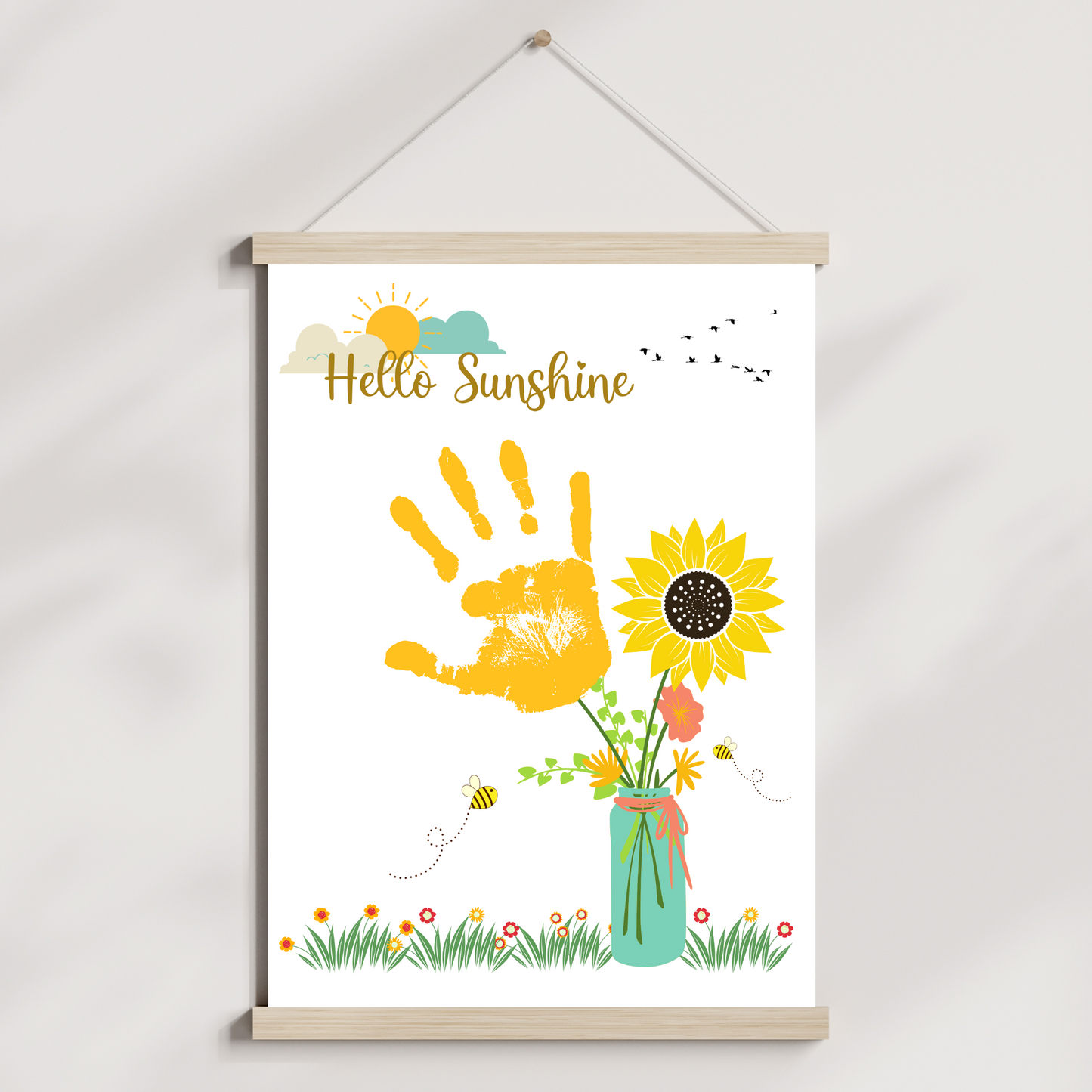 Hello Sunshine Summer Handprint Crafts, DIY Fall Art Activity for Kids