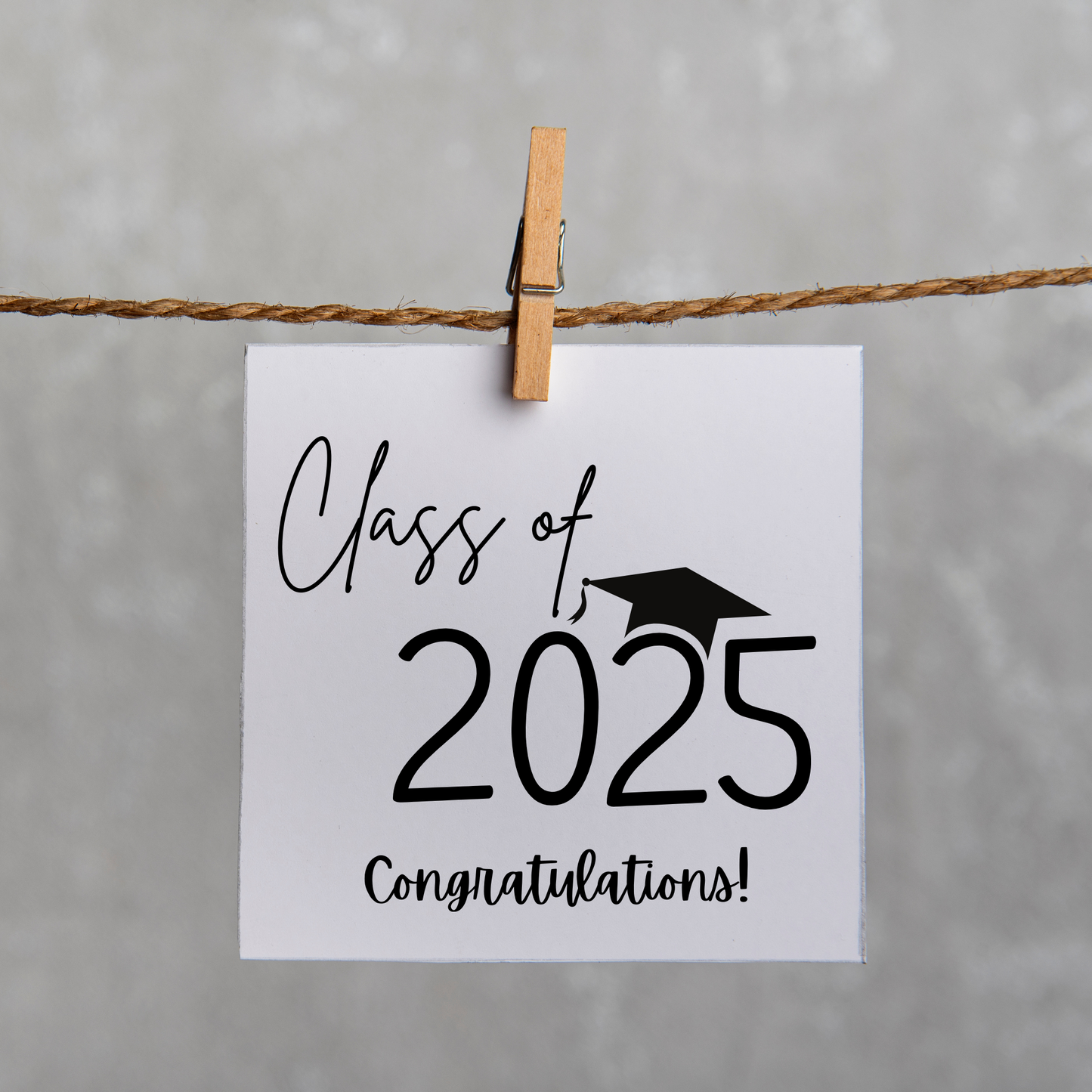 Class of 2025 Graduation Square Gift Tag Simple Modern Minimalist Printable
