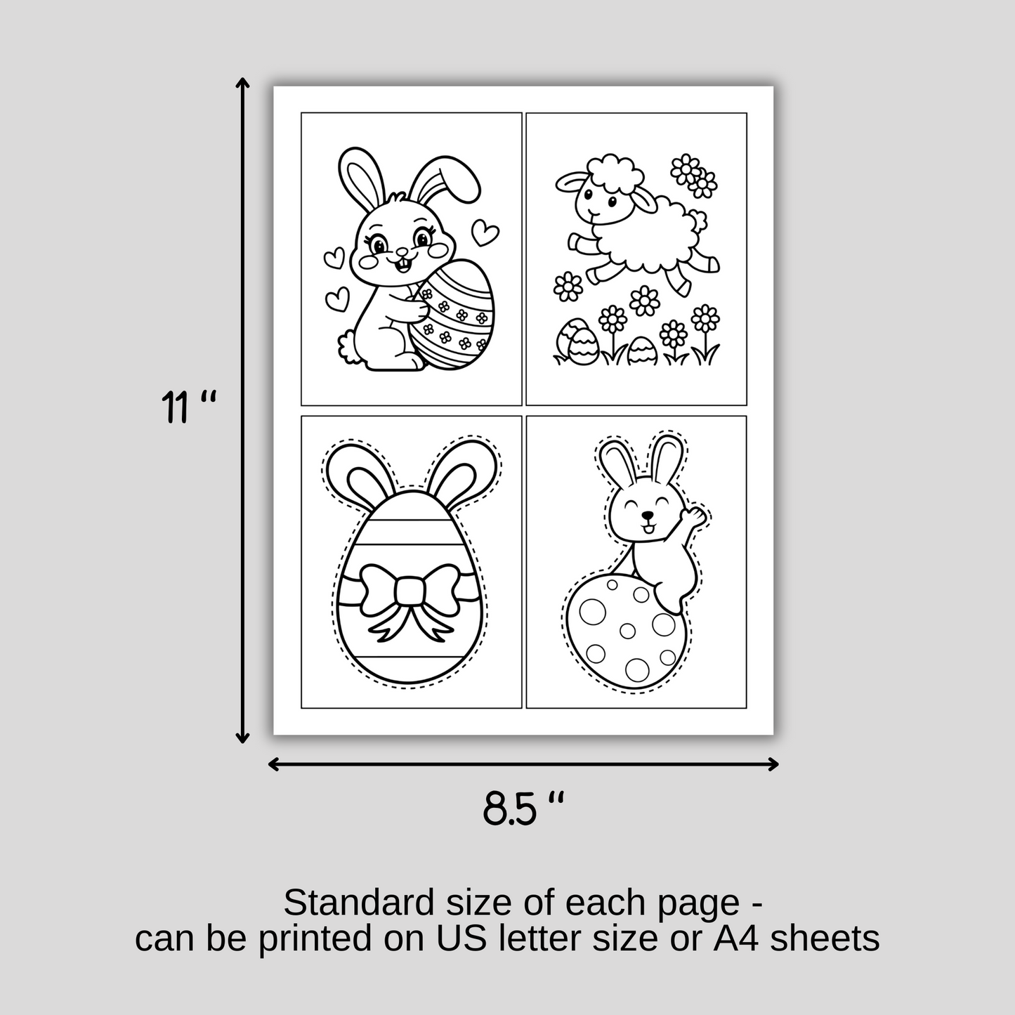 Easter Activity Pack Printable Games Bundle, Coloring Pages for Kids Preschool Daycare Homeschool Sunday School Sheet