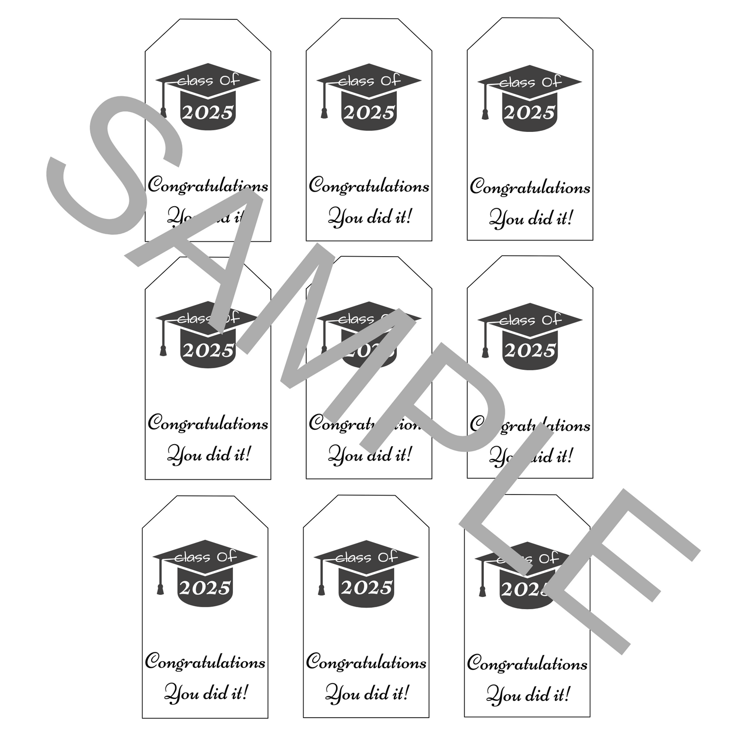 Graduation Gift Tags Printable, 2025 Congrats Grad Tags