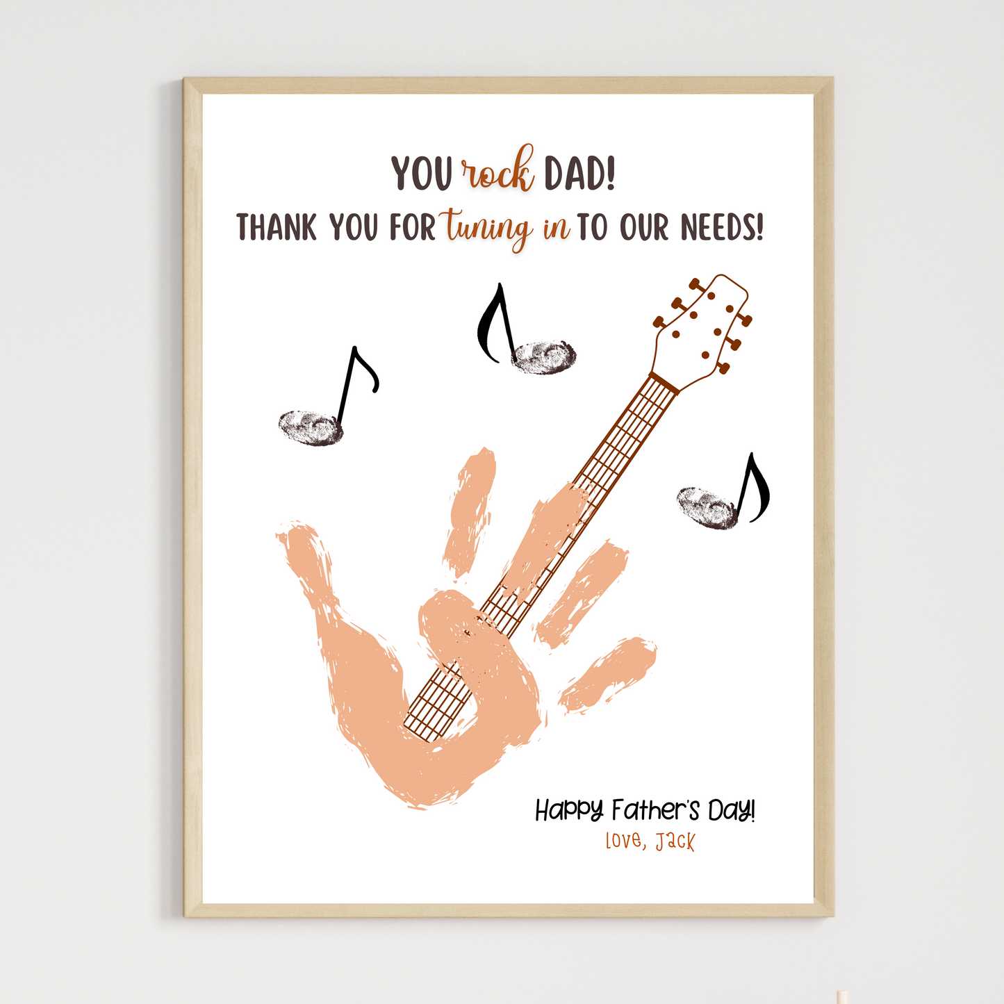 Father's Day Handprint Craft for Kids Printable DIY Dad Card Art Activity Personalized Birthday Gift from Baby Toddler Preschool Daycare