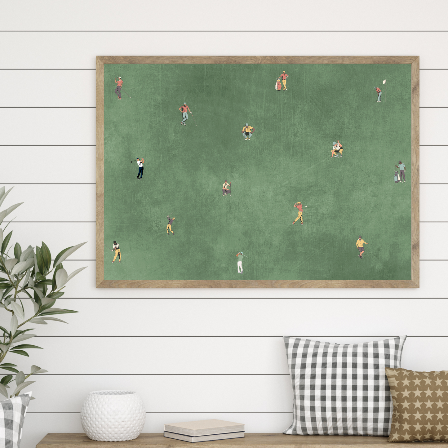 Tiny Golfers Poster Print Minimalist Wall Art Gift