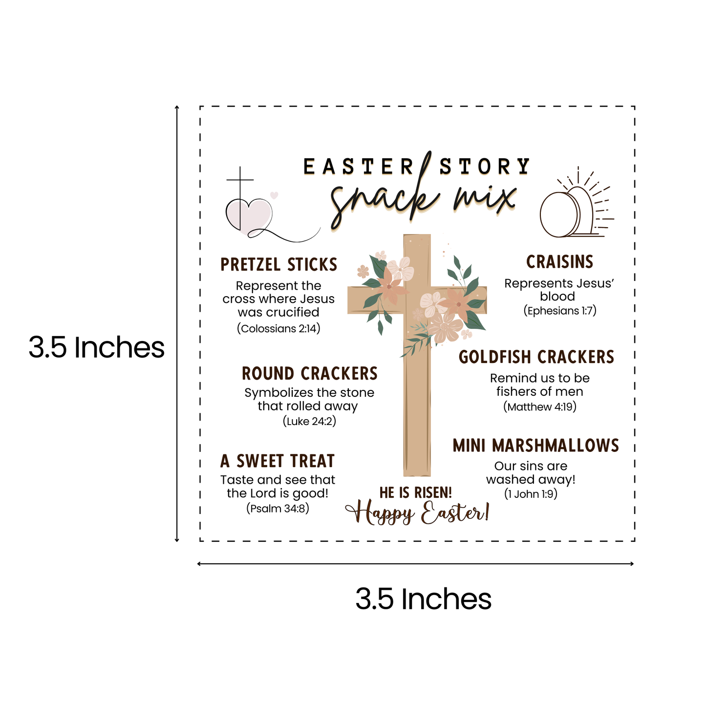 Easter Story Snack Mix Printable, Holy Week Treat Basket Gift Tags Religious Christian Resurrection Activity