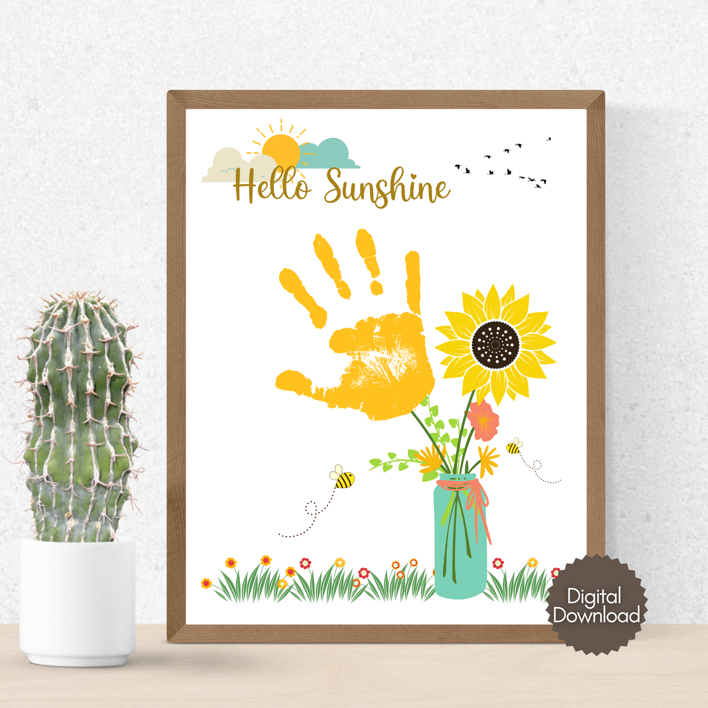 Hello Sunshine Summer Handprint Crafts, DIY Fall Art Activity for Kids