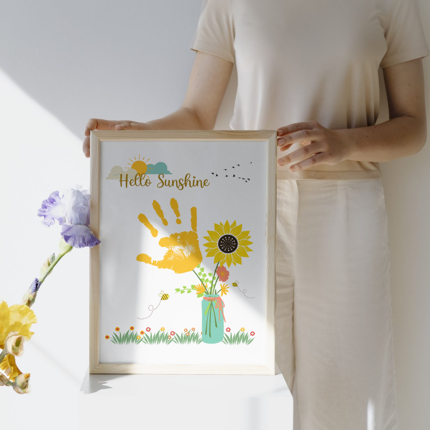 Hello Sunshine Summer Handprint Crafts, DIY Fall Art Activity for Kids