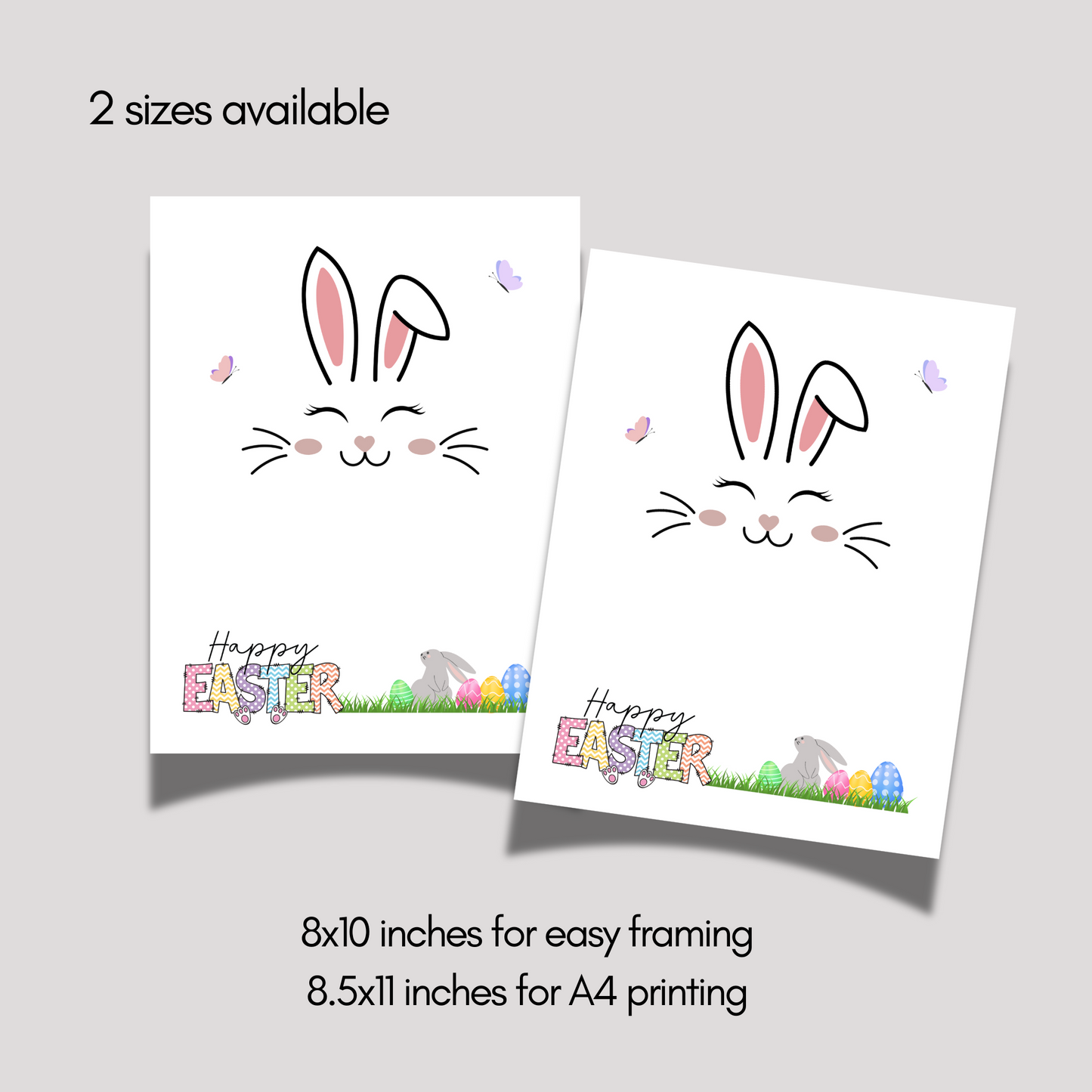 Happy Easter Bunny Footprint Craft for Kids Printable, DIY Handprint Art Keepsake Activity Baby Toddler Preschool Pre-K
