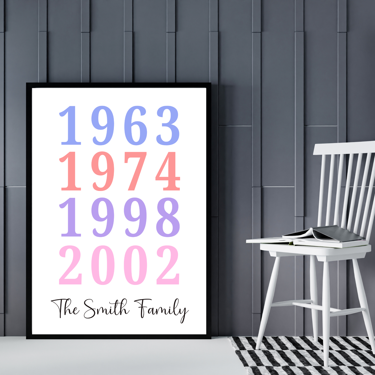 Custom Year Poster Family Art Printable Typography Gift