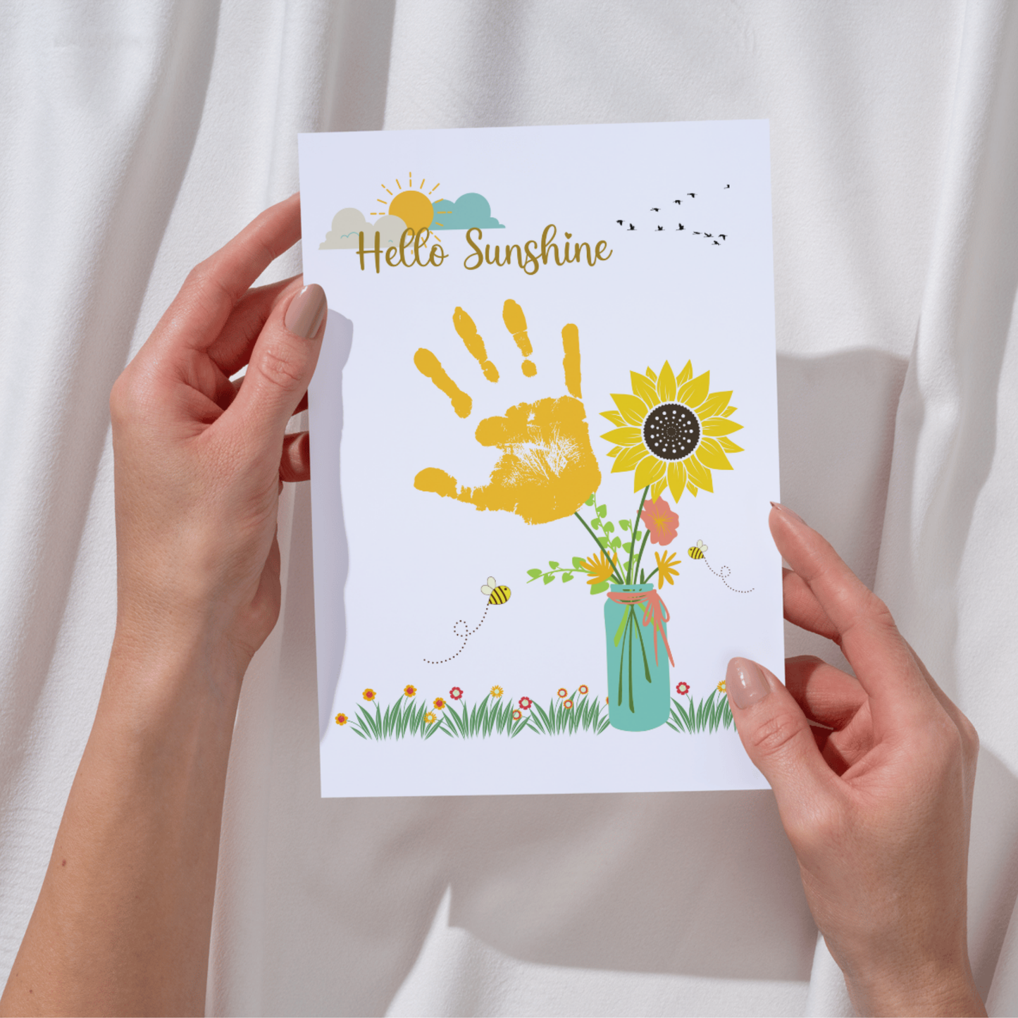 Hello Sunshine Summer Handprint Crafts, DIY Fall Art Activity for Kids