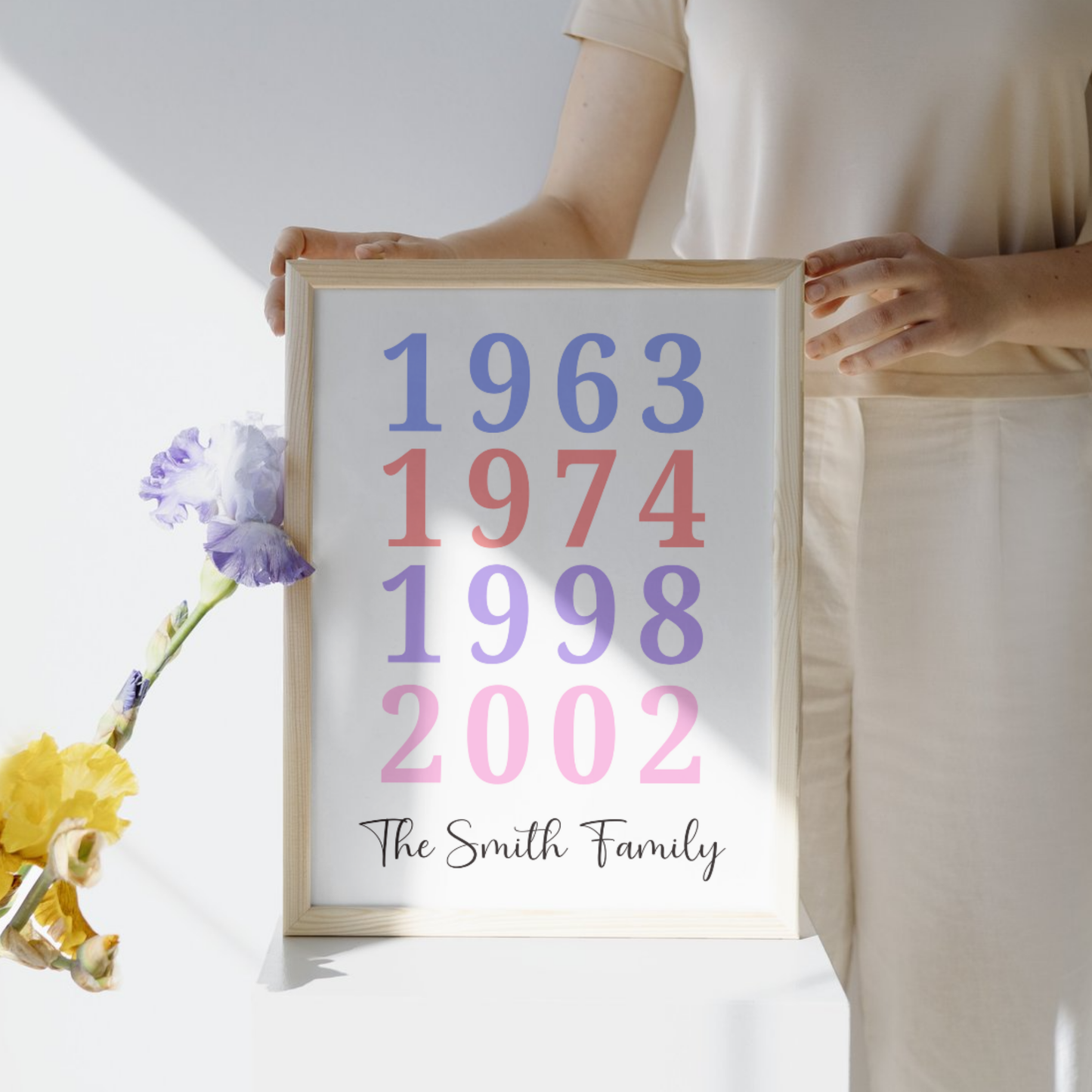 Custom Year Poster Family Art Printable Typography Gift