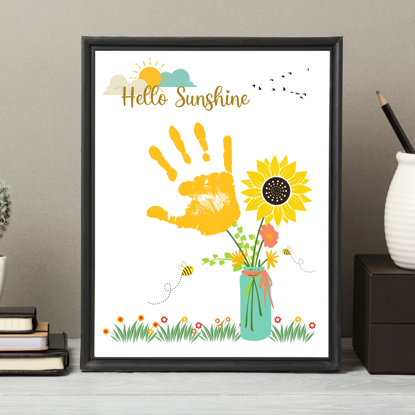 Hello Sunshine Summer Handprint Crafts, DIY Fall Art Activity for Kids