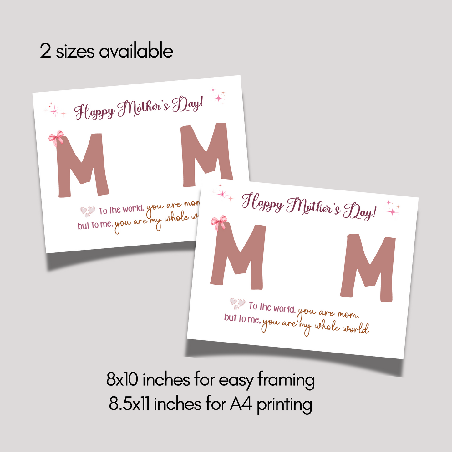 Mothers Day Handprint Craft for Kids Printable, DIY Mommy Card Wall Art Birthday Gift