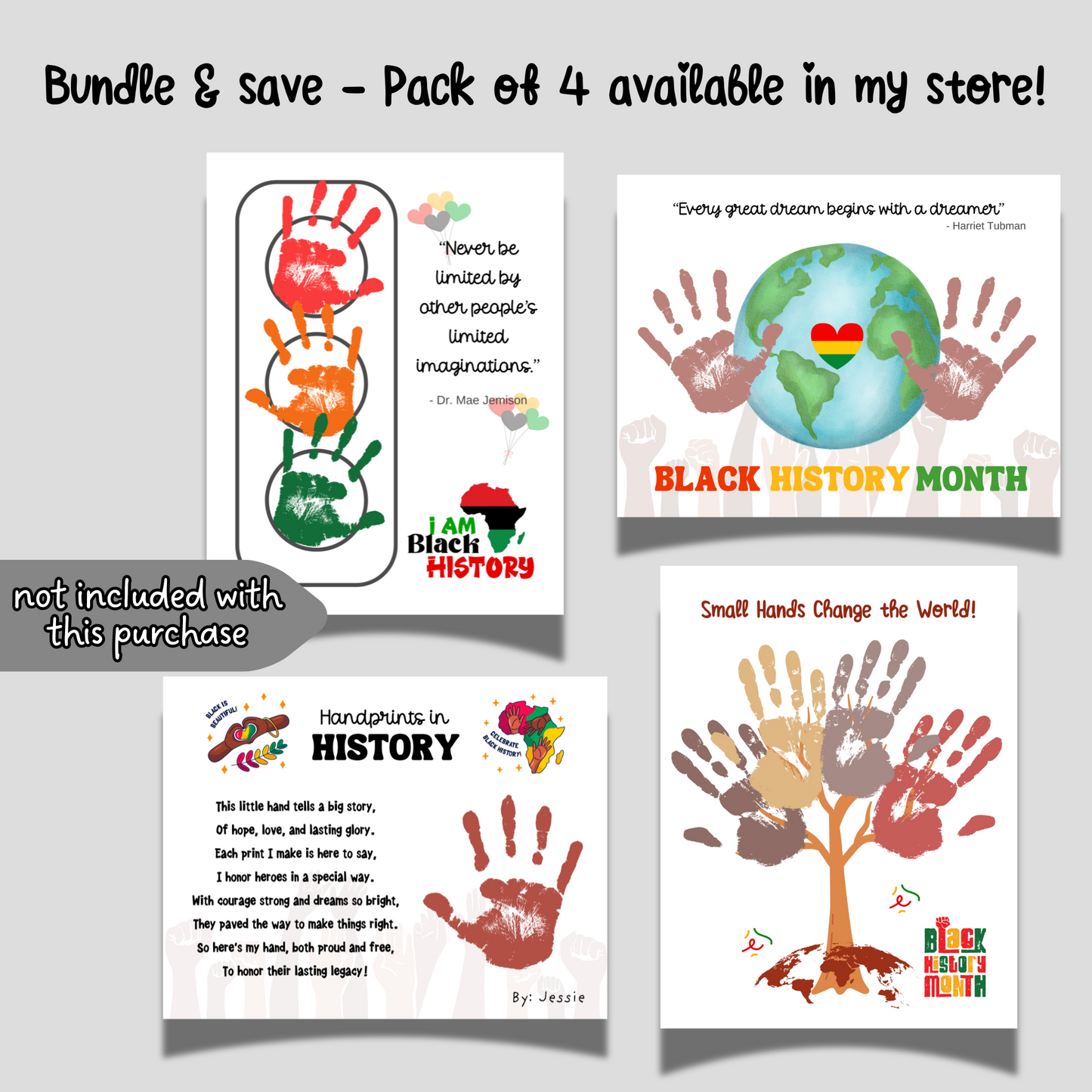 Black History Month Handprint Craft Printable PDF DIY Art Kids Activity Keepsake Template