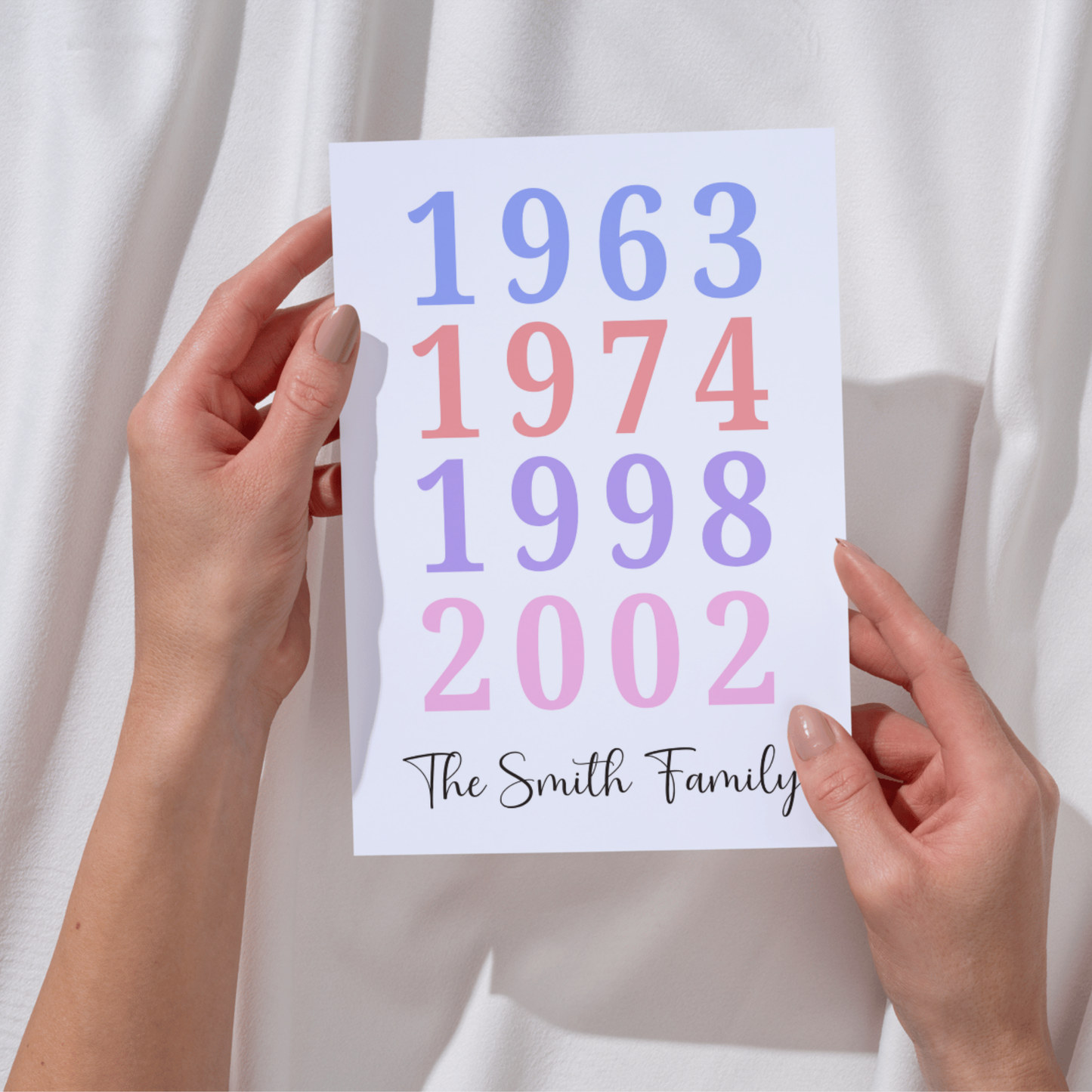 Custom Year Poster Family Art Printable Typography Gift