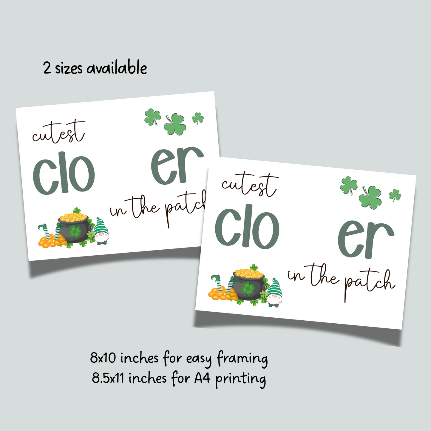 St Patricks Day Clover Footprint Craft Printable Shamrock Art Keepsake for Kids Baby Toddler Nursery Activity Preschool Daycare Kindergarten